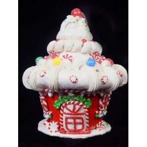  Peppermint Candy Cane House Table Top Christmas Decor 