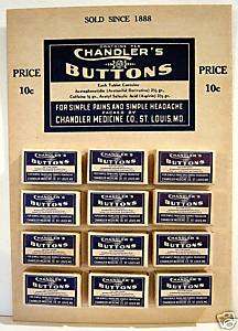 Vintage Chandler Medicine Drug Store Display Old Stock  