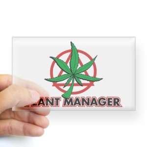    Sticker Clear (Rectangle) Marijuana Plant Manager 