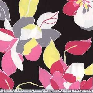  58 Wide Stretch Cotton Sateen Olivia Pink/Black Fabric 