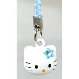 Adorable Hello Kitty Bell Face Cell Charm Blue Strap 