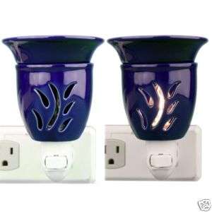 New Blue Candle Warmer Tart Oil Lamp Plug In Burner  