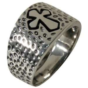  Dimpled Medieval Cross   Silver Ring   5 Jewelry