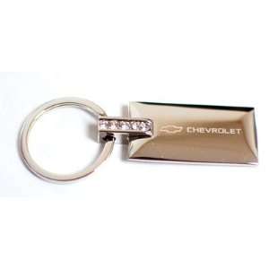   Logo Jewels Rectangular Silver Chrome Keychain Key Fob Automotive