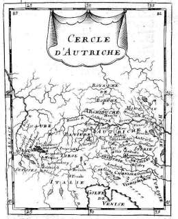 AUSTRIA ÖSTERREICH. Scarce Antique map. Mallet. 1683  