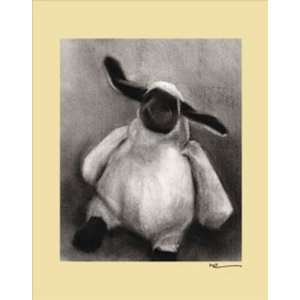   Charcoal Lamb Yellow Border Image Wrap 11 x 14 inches; Curran, Margot