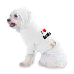  I Love/Heart Austin Hooded T Shirt for Dog or Cat X Small 