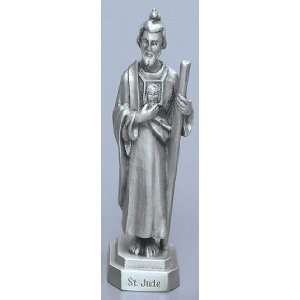  St. Jude   3 1/2 Pewter Statue with Prayer Card 