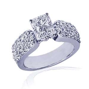   Radiant Cut Diamond Engagement Ring Pave SI EGL Fascinating Diamonds