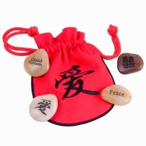 Feng Shui Inspirational Stones in a Red Gift Bag