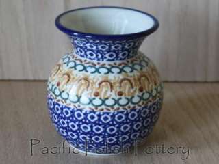 Polish Pottery Stoneware Pot Belly Vase FIESTA CA  