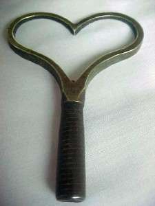    LARGE HEART BOW ANTIQUE CLOCK KEY STEEL AND BRASS STEAMPUNK  