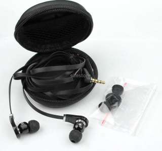 5mm in ear black headphone earphone headset w/ MIC for iphone ipod 