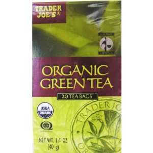 Trader Joes Organic Green Tea 20 Bags/box (Pack of 4)  
