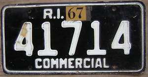 1967 RHODE ISLAND COMMERCIAL LICENSE PLATE # 41714  