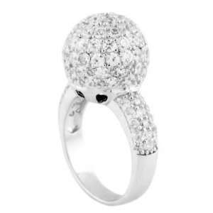Classy Fun Round Cubic Zirconia Ball Ring, Manufactured with Sterling 