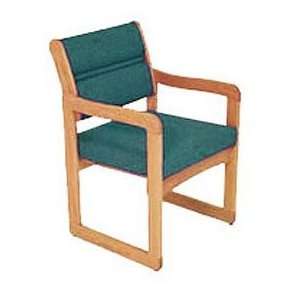  Single Chair With Arms Light Oak Green Fabric Everything 