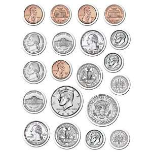  U. S. Coin Stickers; Matches Coin Size   100 Sticker Pack 