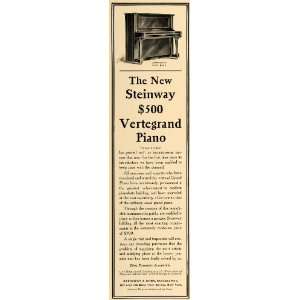  1905 Ad Steinway Sons Vertegrand Piano Pricing New York 