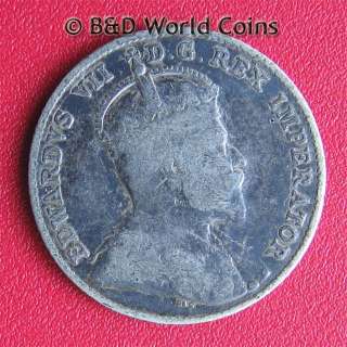 CANADA 1910 10 CENTS SILVER EDWARD VII KM#10 18mm coin  