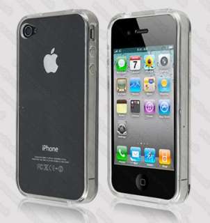 Clear Silicone Case Soft TPU Gel Cover for iPhone 4 4S and Free Screen 