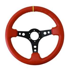  NRG Steering Wheel Deep Dish 3 Inches Red Leather with 