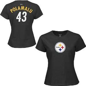 Reebok Pittsburgh Steelers Womens Troy Polamalu Name & Number T Shirt