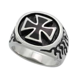 Stainless Steel Maltese / Iron Cross Biker Ring (Available in Sizes 9 