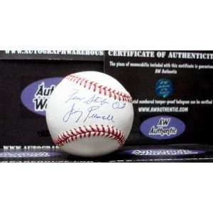  Jimmy Piersall Signed Baseball   Fear Strikes Out 