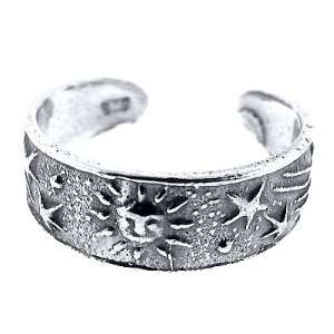  Toe Ring Sterling Silver (925) Sun and Stars Jewelry