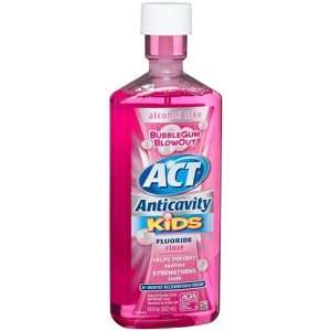 ACT Kids Anticavity Fluoride Mouthwash, Bubble Gum Blow Out, Alcohol 