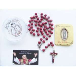 Blessed By Pope Benedict XVI Our Lady of Guadalupe Rose Scented Rosary 