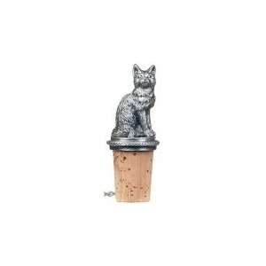  Cat Wine Stopper, made of Genuine Pewter & Wine Safe Cork 