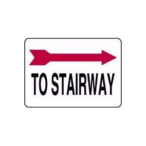  TO STAIRWAY (ARROW RIGHT) 10 x 14 Plastic Sign