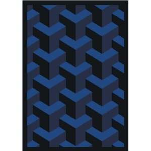   Rooftop Navy Nylon Stainmaster Kids Rug 3.90 x 5.40.