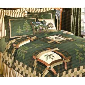  Forest Trail Lodge King Bed Quilt