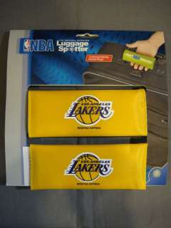   BRAND NEW, SET OF 2, LOS ANGELES LAKERS LUGGAGE SPOTTERS / STRAPS