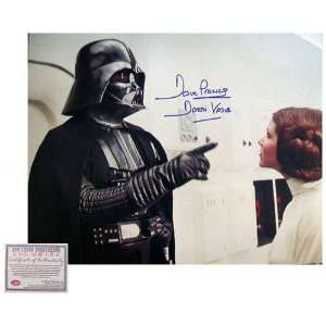 Dave Prowse Darth Vader   Star Wars with Princess Leia   Autographed 