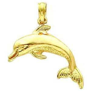  14K Gold Dolphin Charm Jewelry