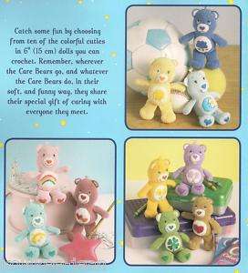Mini Care Bears 6 dolls thread crochet pattern booklet 028906041569 