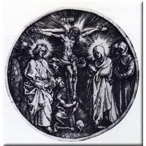  Crucifixion (Round) 15x16 Streched Canvas Art by Durer 