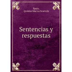    Sentencias y respuestas Quintus Mucius Scaevola Spain Books