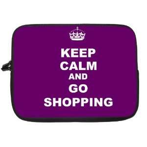  Keep Calm and Go Shopping   Purple Color Laptop Sleeve 