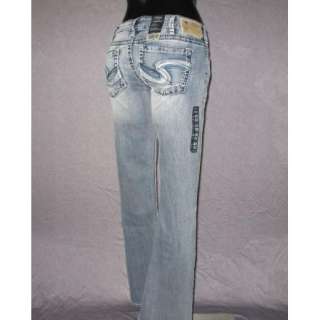 NWT Womens SILVER Jeans LOW RISE STRAIGHT FIT BOOTCUT MED BLUE TUESDAY 