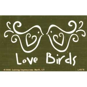  Brass 4x6 Embossing Template Love Birds