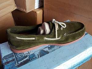 Sperry Topsider A/O Green Suede with Dark Sole  