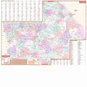   762538465 Georgia Central Wall Map 2nd Edition Railed