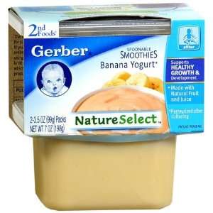   2nd Foods Nature Select Spoonable Smoothies Banana Yogurt 2 Pack Baby