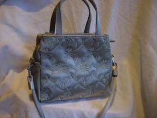 Nine West Stunning Silver Quilted Embridered Purse  