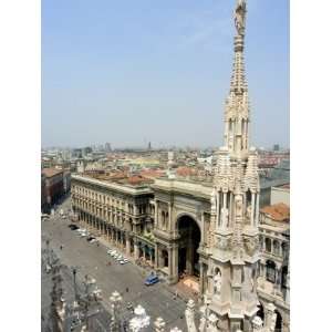 Rooftop Spire of Duomo Cathedral and City, Milan, Lombardy 